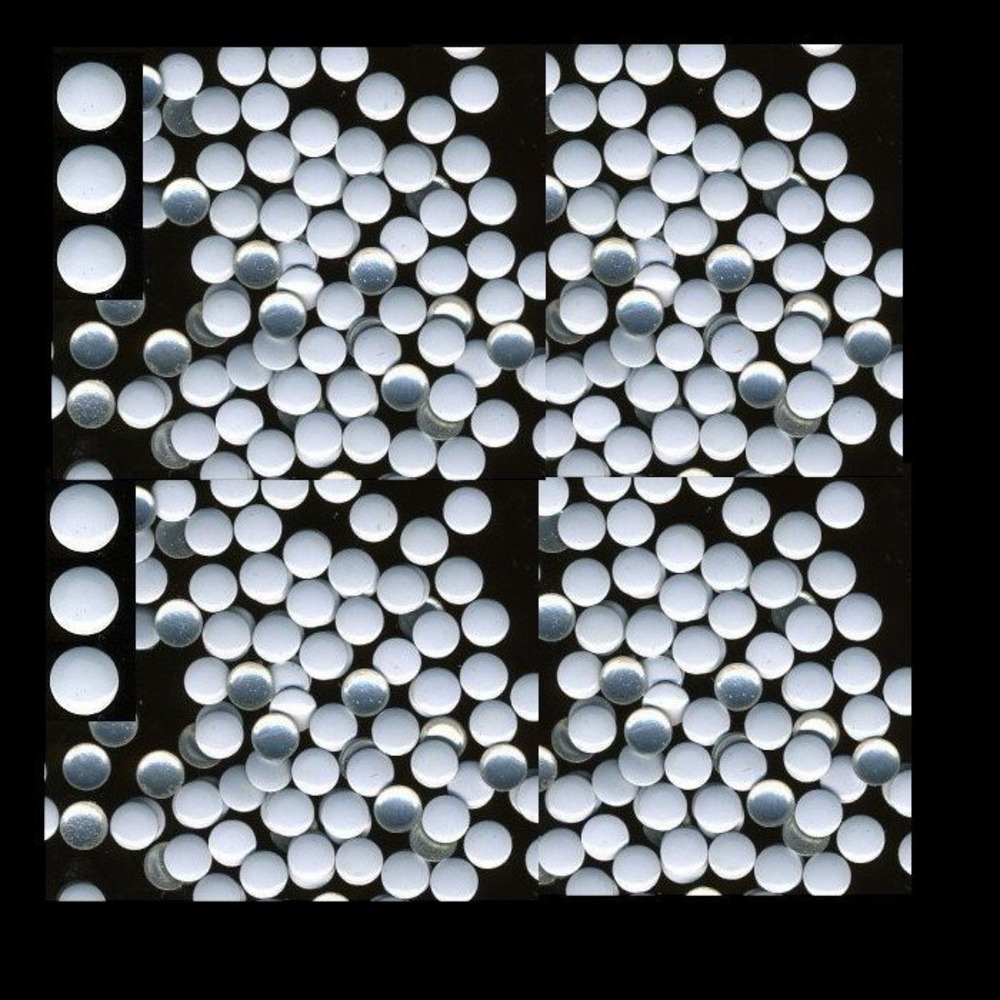 ROUND Smooth Nailheads 2mm Hot Fix WHITE 144 PC